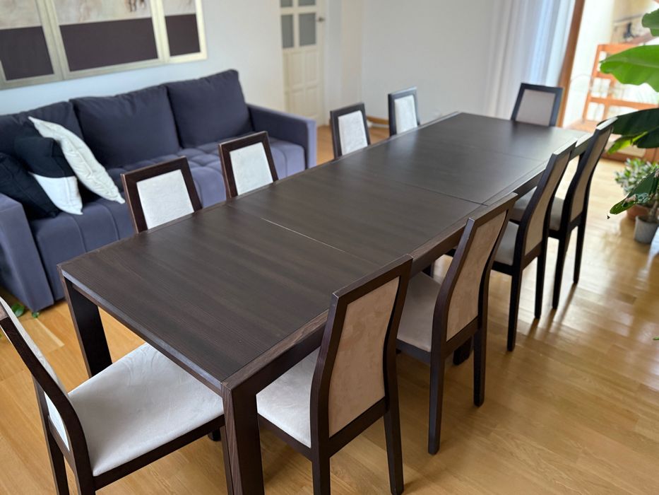 Stół z kompletem krzeseł Red Black White