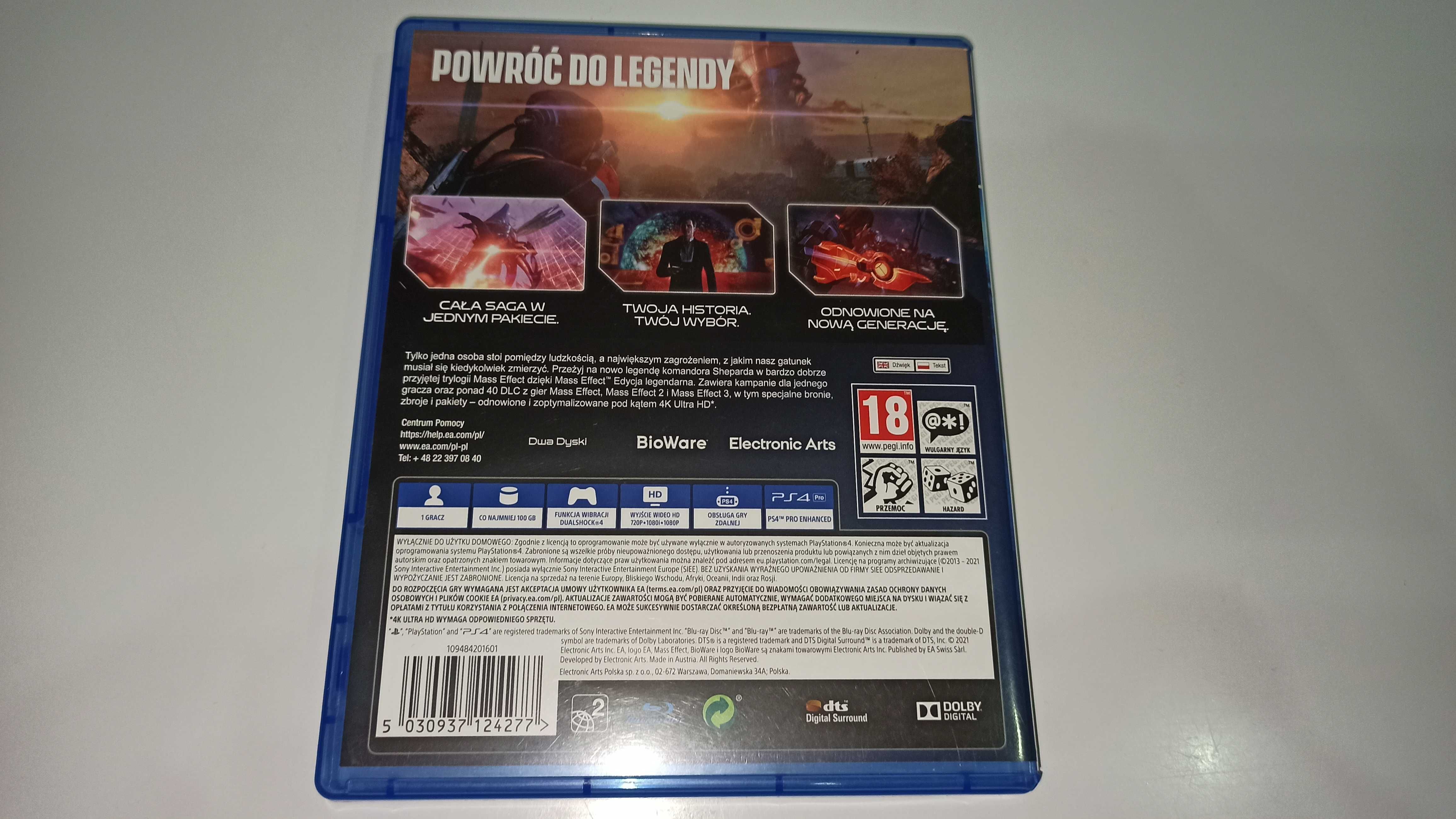 ps4 MASS EFFECT EDYCJA LEGENDARNA po polsku 3 gry na płycie