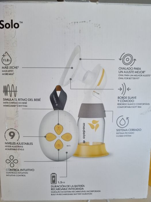 Bomba extratora de leite materno eletrica simples Medela Solo