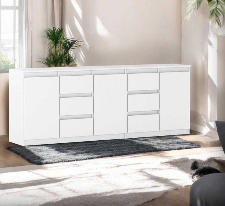 Komoda Nowoczesna Best Agnes 200cm Szafka 6 Szuflad Do Salonu Sypialni