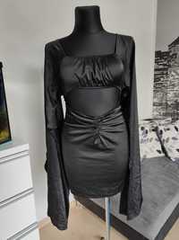 Hit! Ekskluzywna sukienka mini z wycięciem gotycka suknia satynowa