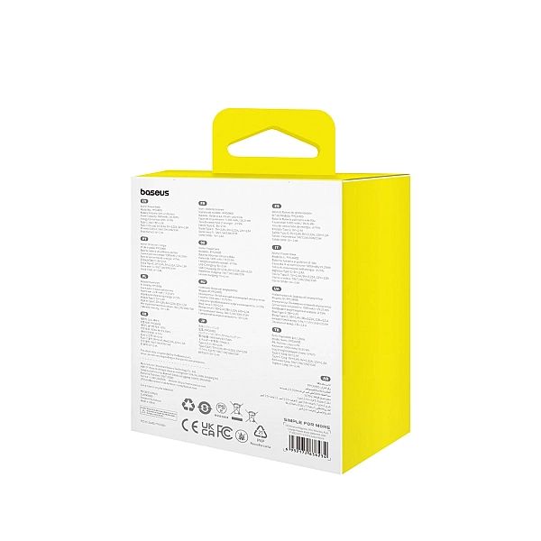 Mini powerbank Baseus 5000mAh 20W + kabel USB-C (20V/3A) - biały