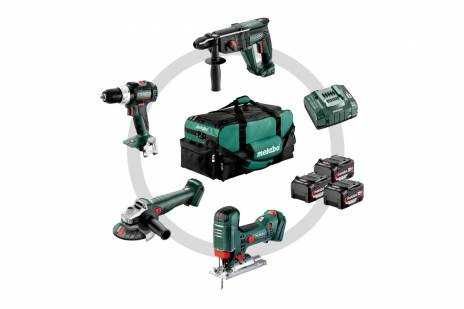 Combo Set 4.3 METABO Construção + 3 baterias 4Ah e carregador