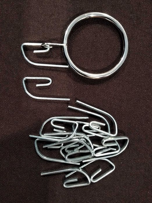 Argolas cromadas + ganchos para cortinas