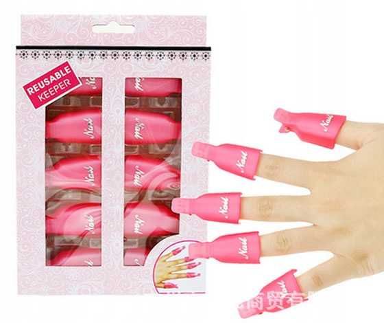 Klipsy do usuwania hybrydy, żelu, akrylu 10 szt.