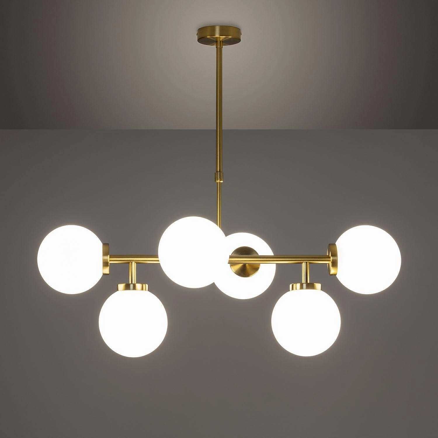 candeeiro dourado 6 lampadas novo