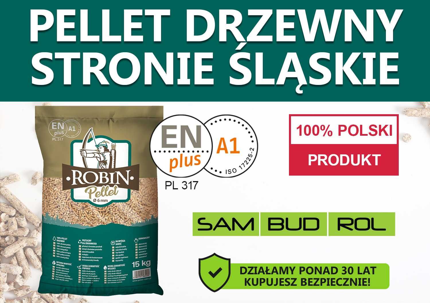 Pellet drzewny STRONIE ŚLĄSKIE, certyfikat A1 ENplus, TRANSPORT