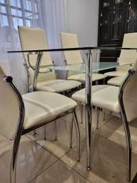 Stół szklany z 6 krzesłami