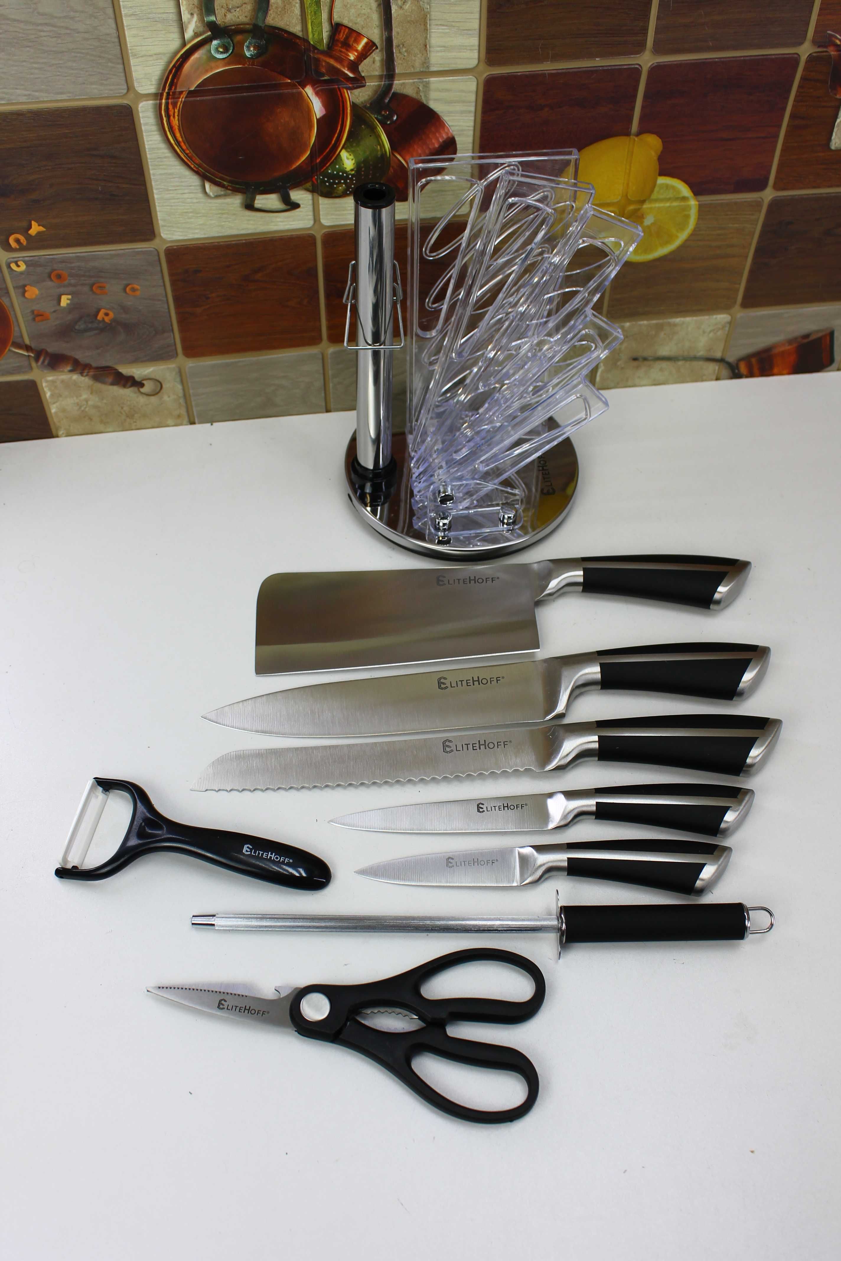 Noże. Zestaw kuchenny na stojaku Elitehoff E-6263
