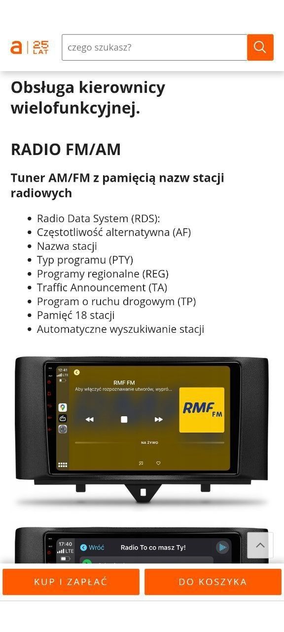 Sprzedam nowe radio dotykowe na Smart.