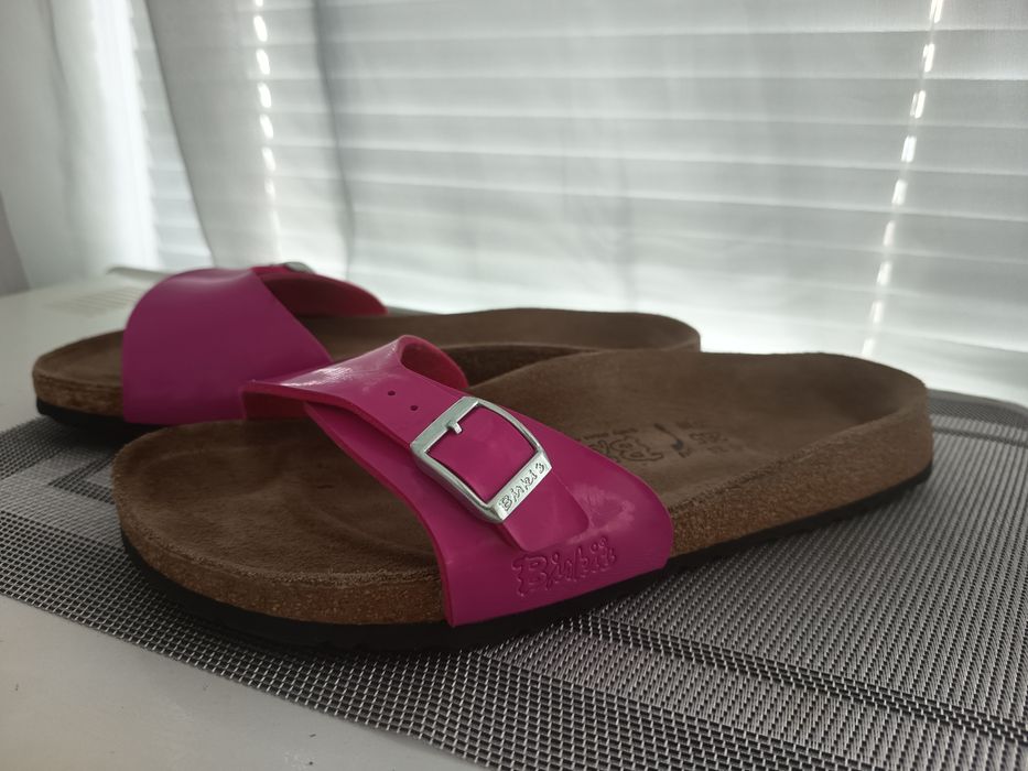 Биркенштоки шкіряні шльопанці шльопки Birkenstock madrid 41 рожеві лак