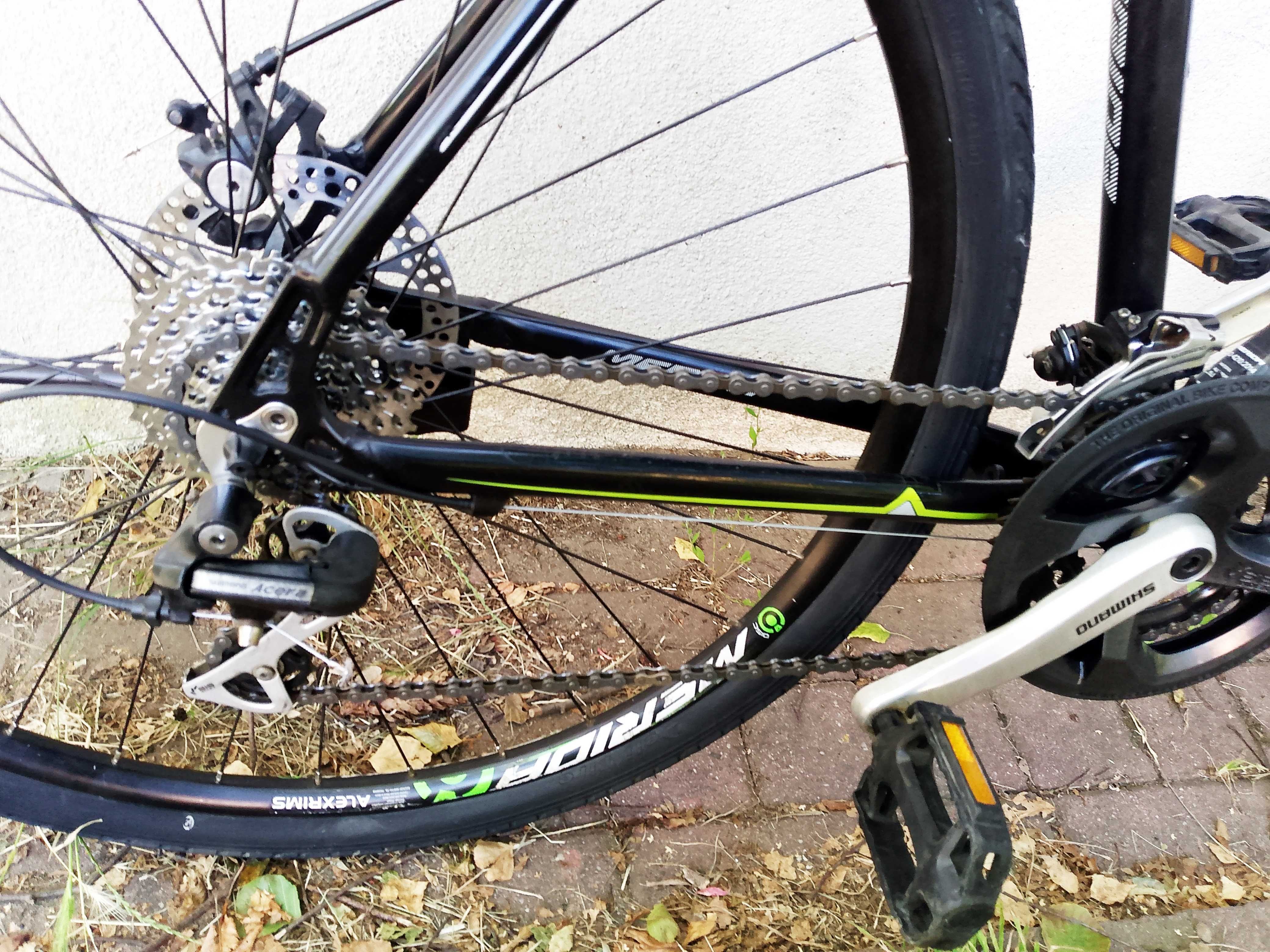 Rower trekkingowy 28c Merida, shimano acera, tarcze,13 kg, po sewisie