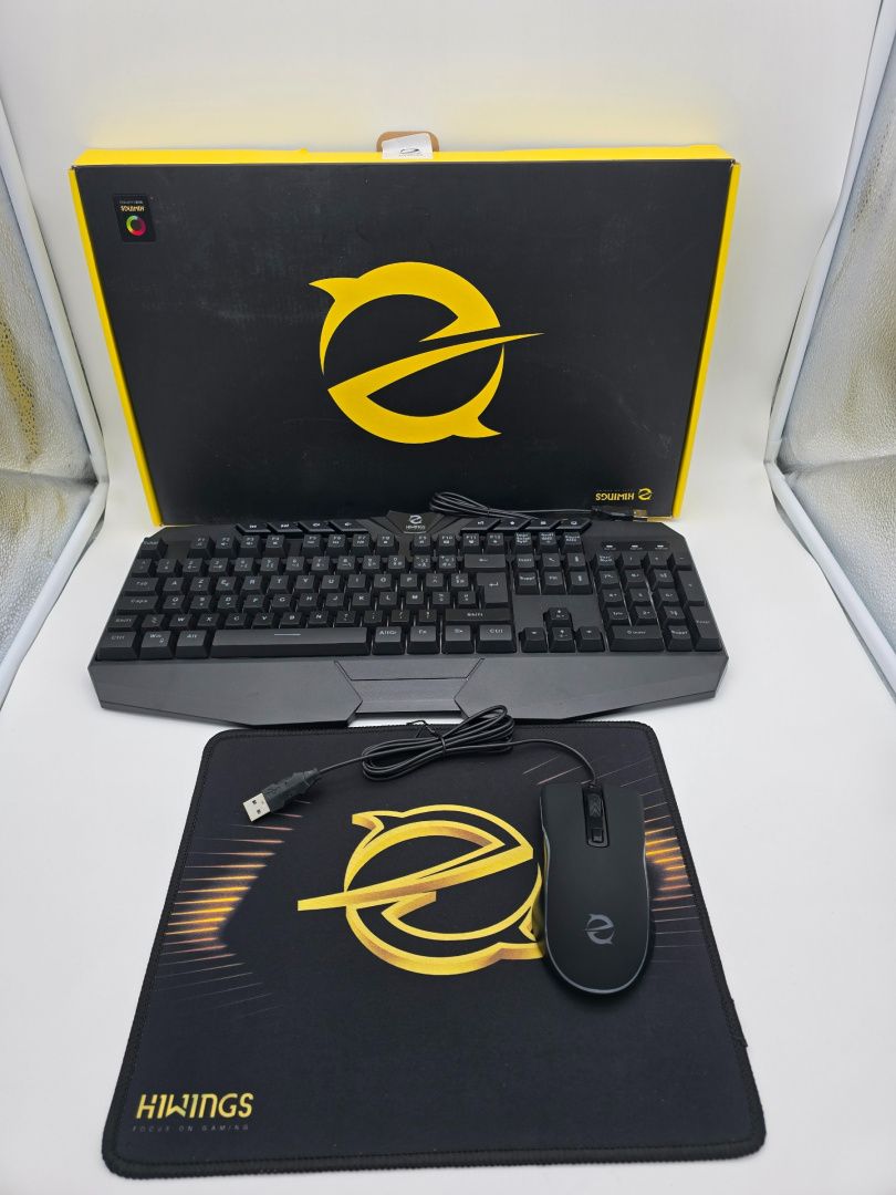 Klawiatura do gier AZERTY Francuski Multimedialna dioda LED + mysz USB