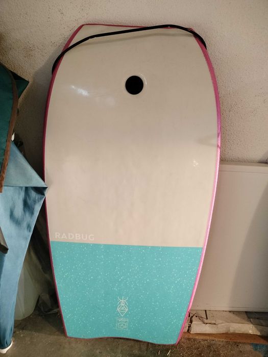 Prancha de Bodyboard com Leash de Pulso Rosa
