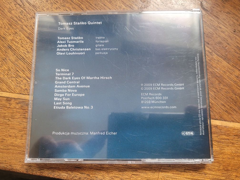 CD Tomasz Stańko Quintet Dark Eyes 2009 ECM