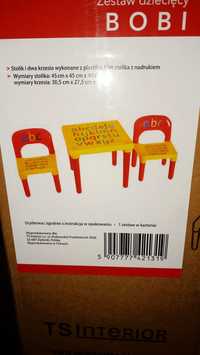 Zestaw Mebli dla Dzieci Stolik+2 Krzesła Abecadło żółto -czerwony
