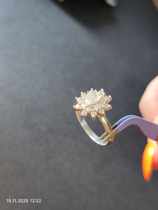 Pierścionek srebrny 925, średnica 19,8 m, duży rozm 22