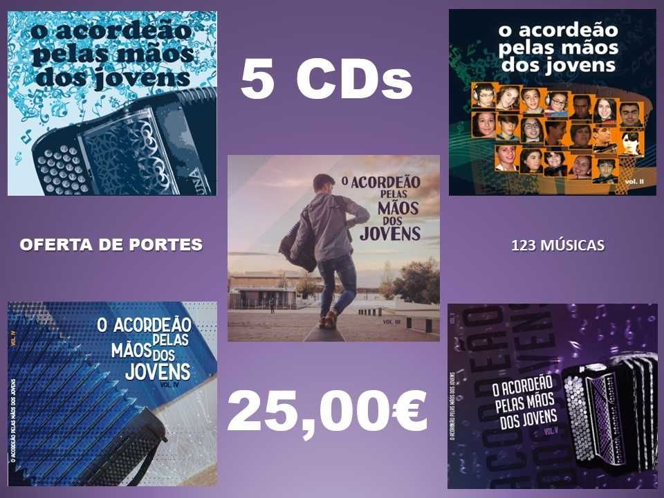 Coleção 5 CDs   "O Acordeão pelas mãos dos jovens" - 123 músicas