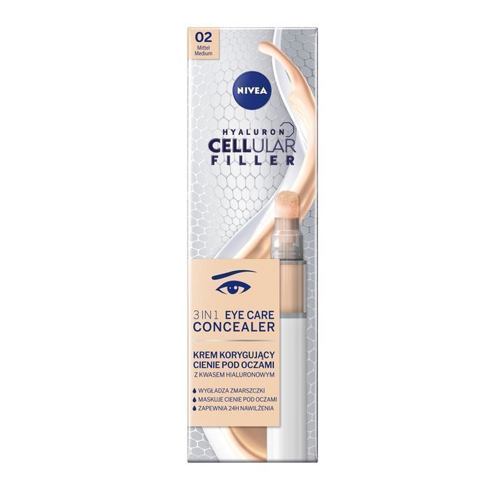 Korektor Pod Oczy Nivea Hyaluron Cellular Filler 3w1 - Medium