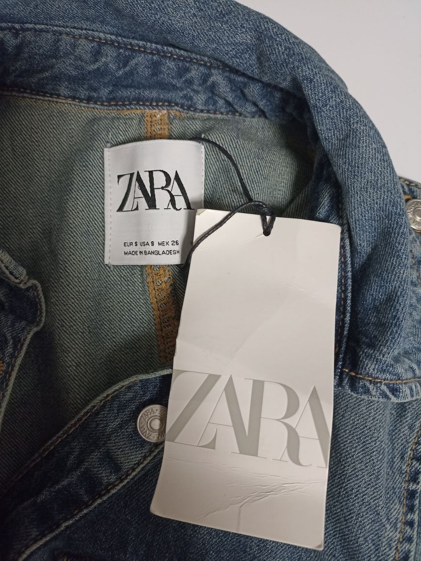 Nowa sukienka długa maxi rozcięcie jeans denim modna hit Zara
