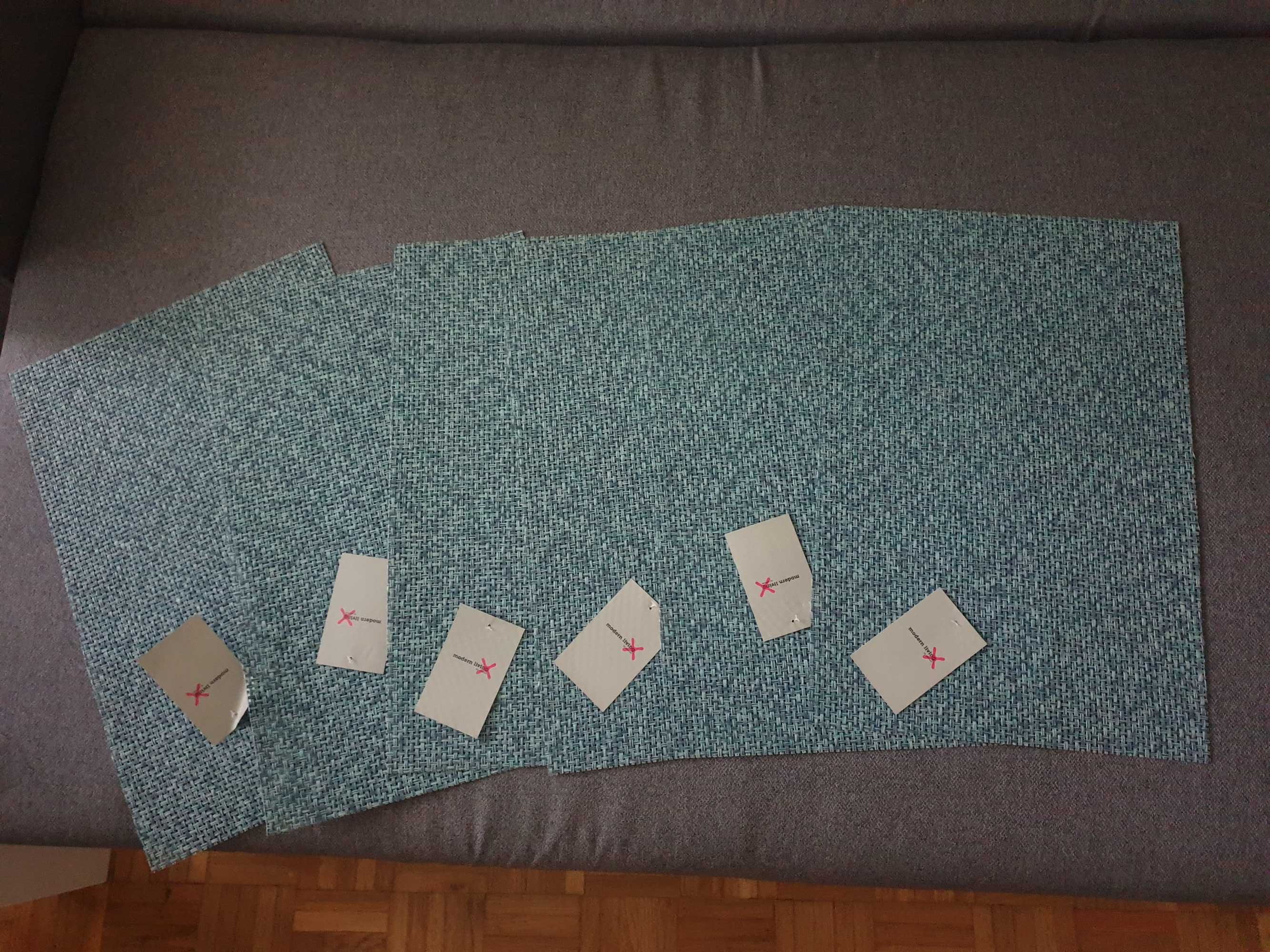 Podkładki na stół niebieskie 6 sztuk