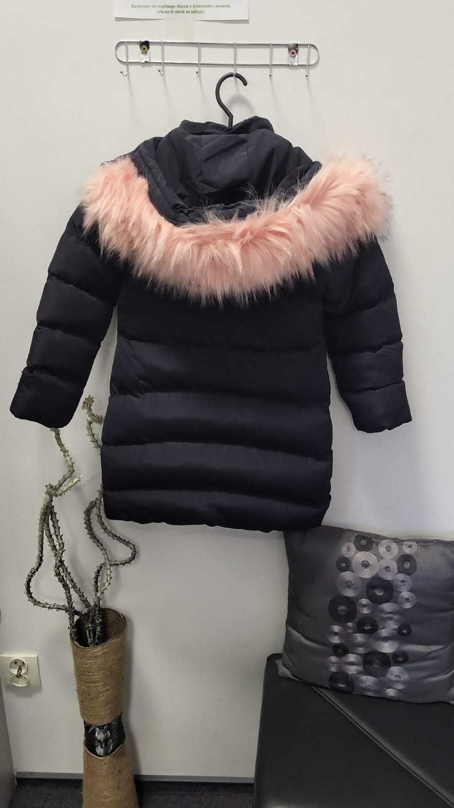 Nowa kurtka dla dziewczynki 110/116 zimowa ciepła płaszcz piękna modna