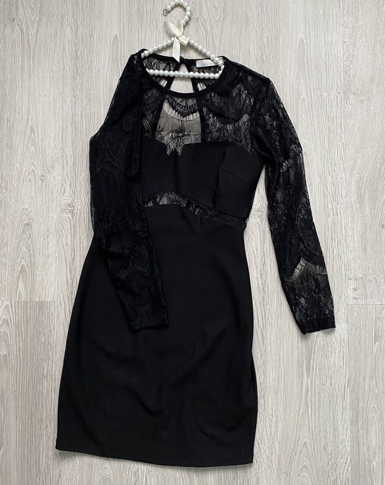 Плаття чорне платье чорное шикарное гипюровое bershka