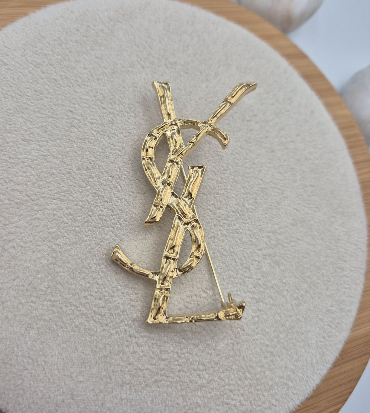 Broszka złota klasyczna yls 6.5 cm ozdoba na ubranie stal chirurgiczna