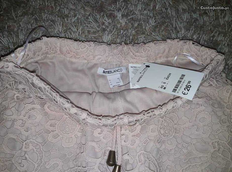 calções Blanco rendados rosa claro, novos com etiqueta