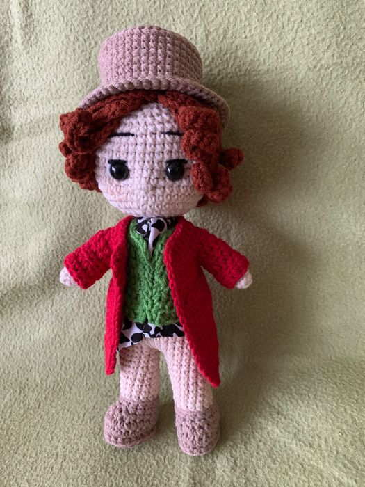 Willy Wonka, maskotka hand made na szydełku, piękna :)