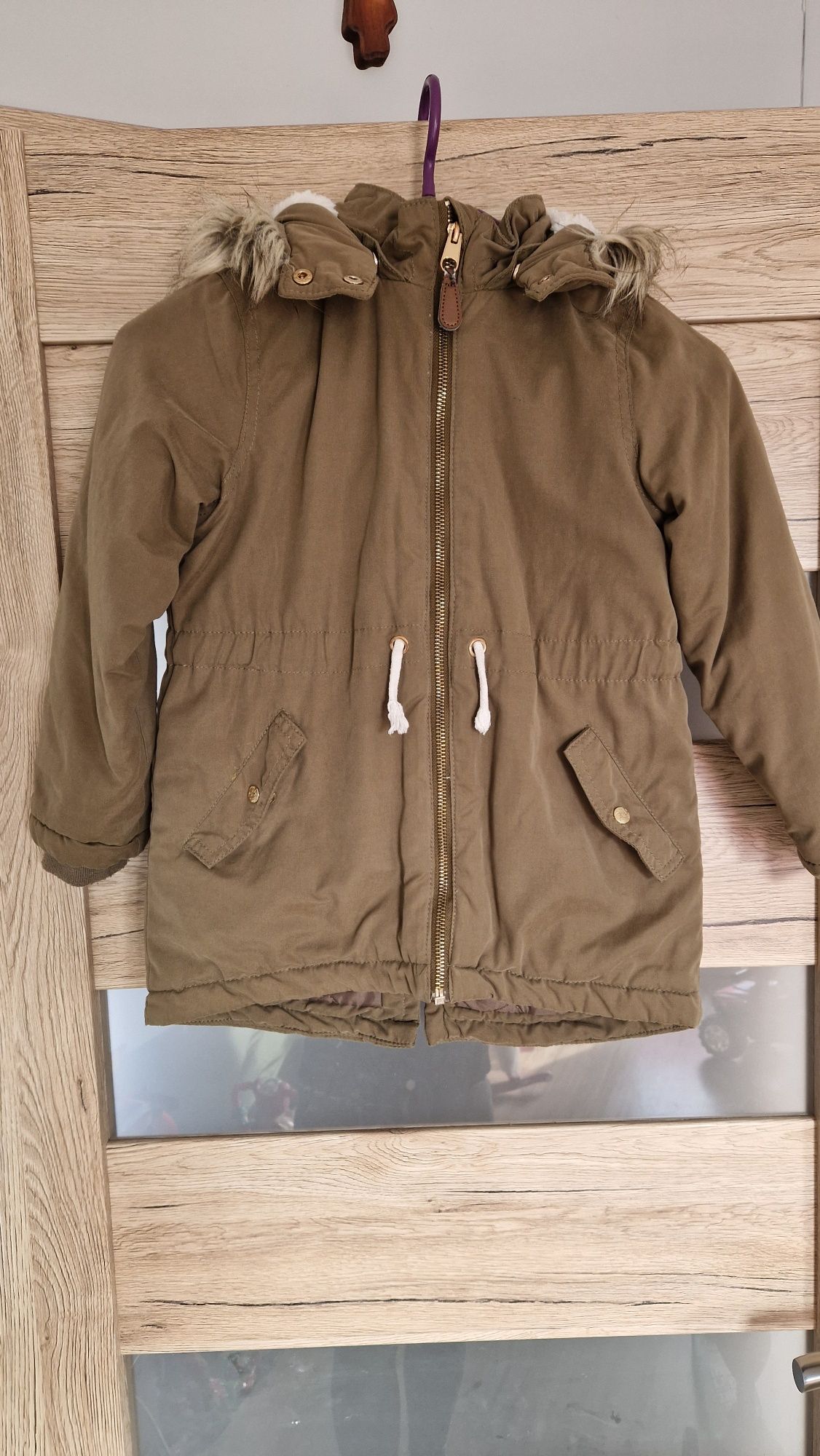 Kurtka parka h&m r.122 płaszczyk khaki