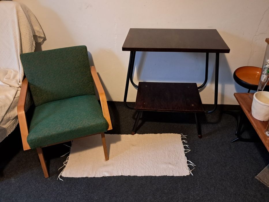 Stolik PRL RTV model 600-203a.lnne rzeczy vintage, loft desing prl