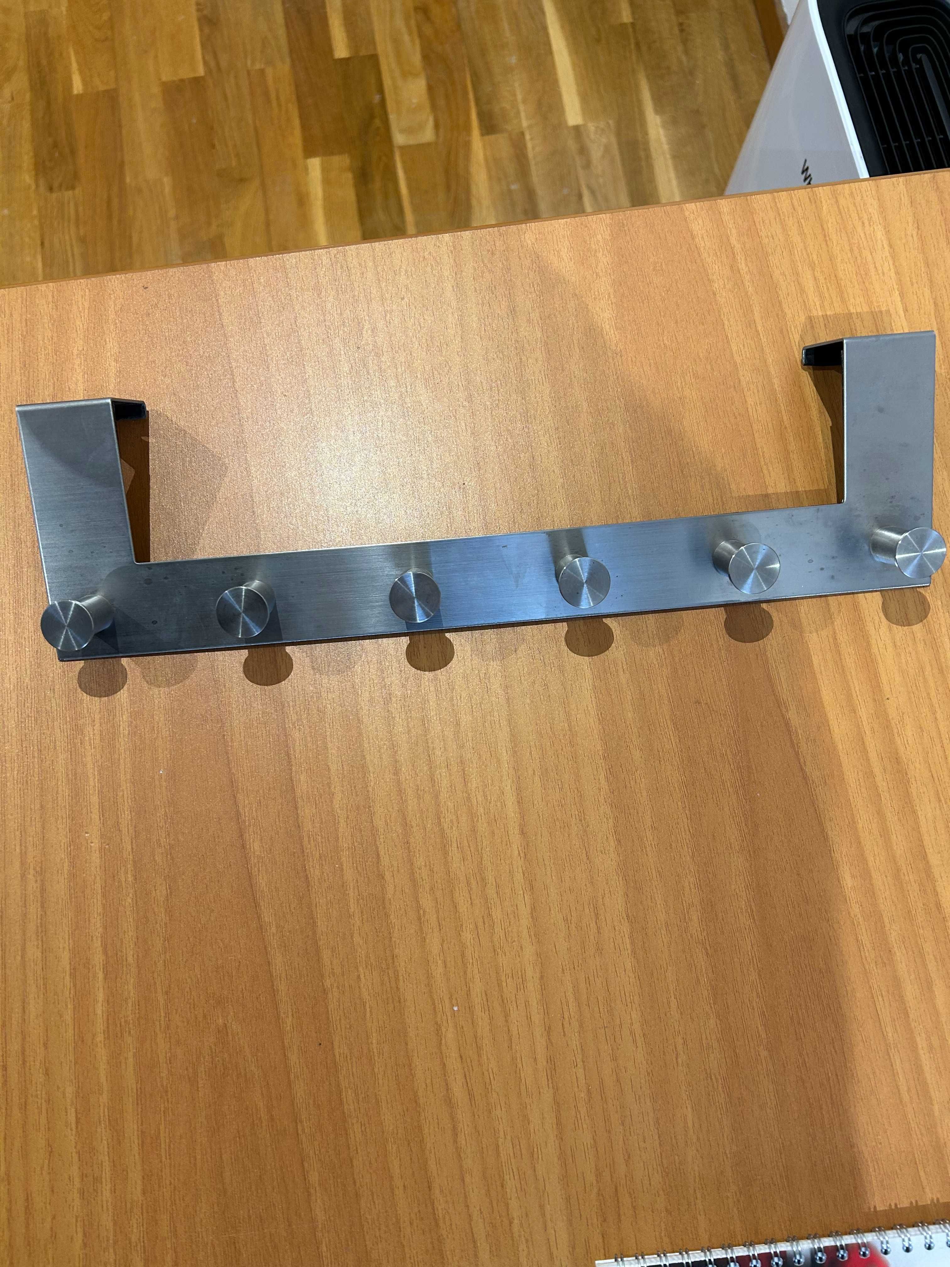 Cabide p/porta/parede, inox 40 cm