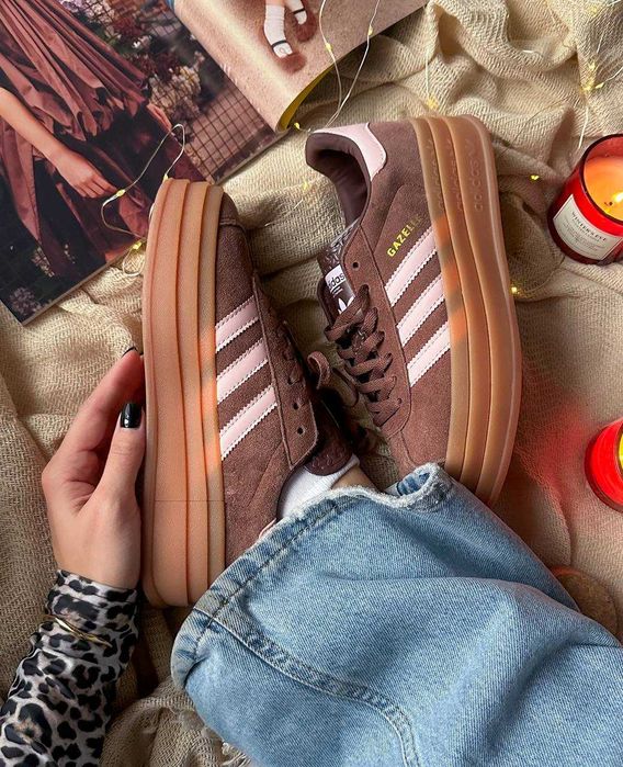 Кросівки Adidas Gazelle Bold Platform Brown/Peach premium