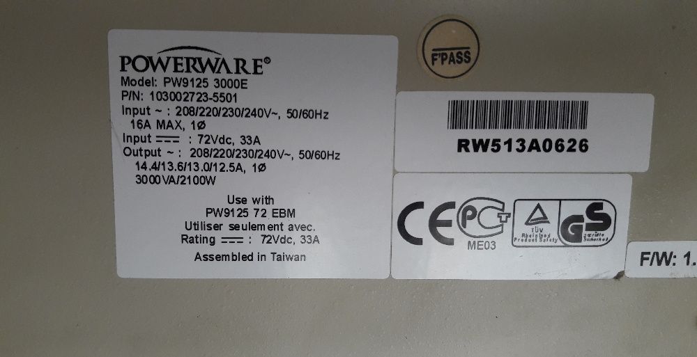 UPS Powerware 9125 (sem baterias) 3000 VA