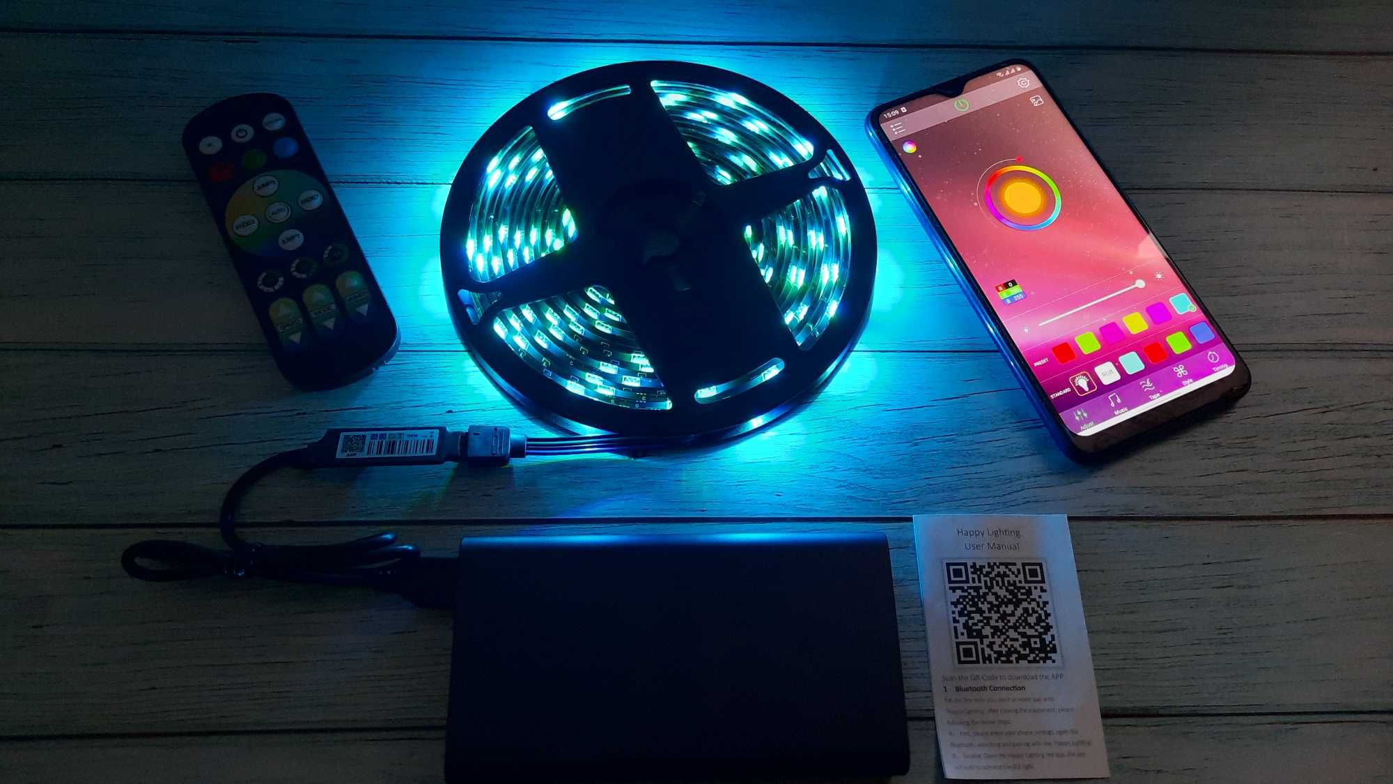 Комплект Светодиодная лента 5м RGB LED 5050 управление Bluetooth USB 3