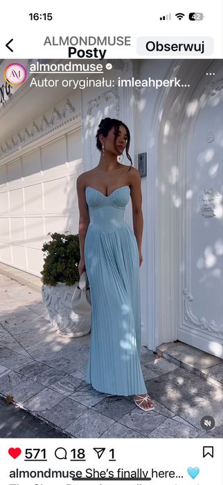 Sukienka blekit Almond Muse