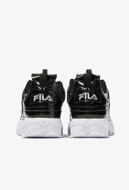Fila disruptor ii premium жіночі чорні лакові кросівки us8