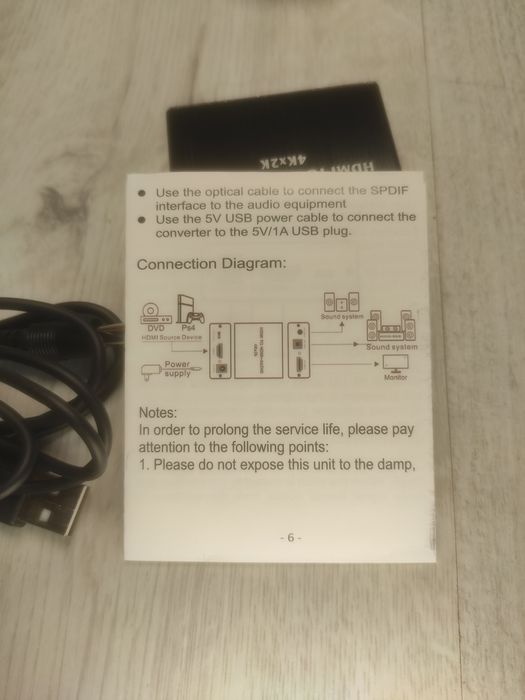 Ekstraktor HDMI do HDMI + Audio 4k 2k SDKDZKG