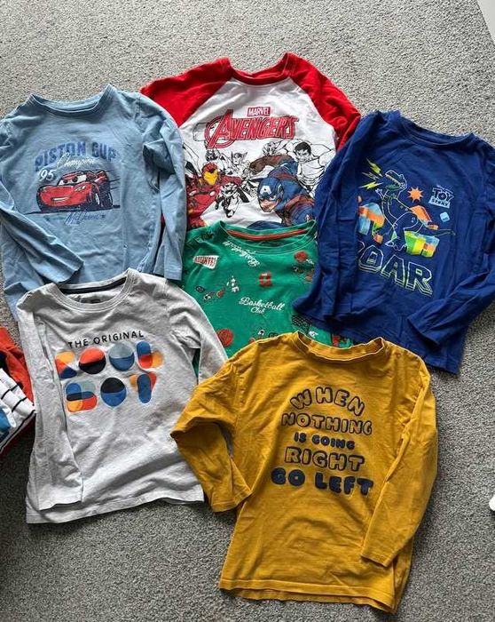 Paczka Ubrań Chłopiec 122 cm Koszulki na Długi Rękaw