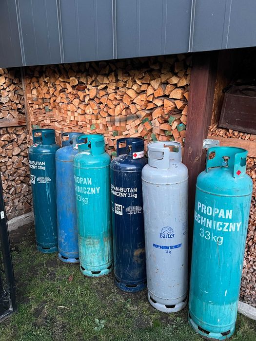 6x Butla 33kg wraz z reduktorem i klatką