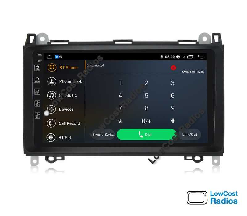 Rádio GPS 9'' Mercedes Benz Classe A e B, Viano, Sprinter — Android 13