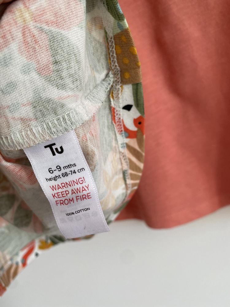 Zestaw Tshirtów TU 74 koralowy w zwierzątka