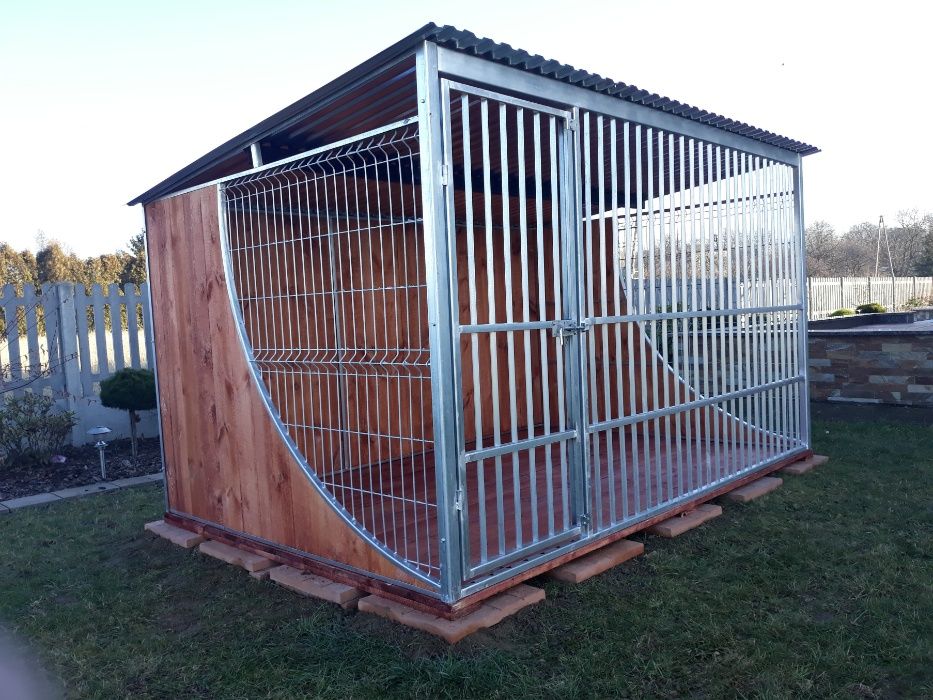 Nowoczesny kojec box dla psa klatka "ŁEZKA" całość z ocynku 3x2