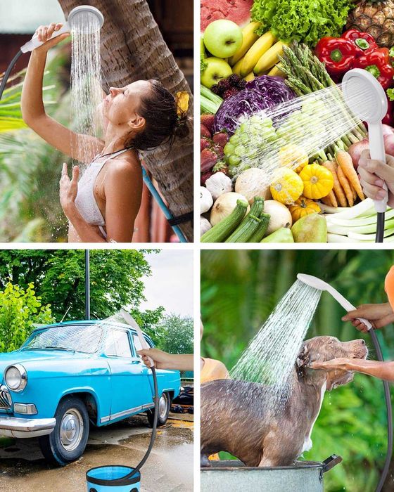 Chuveiro portátil de campismo, novo