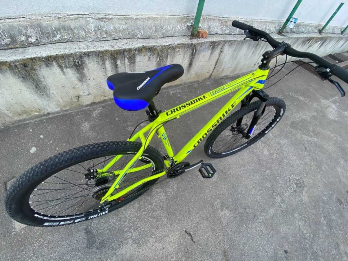 Велосипед crossbike leader жовтий, 29 дюймів, 21 передача, універсальн