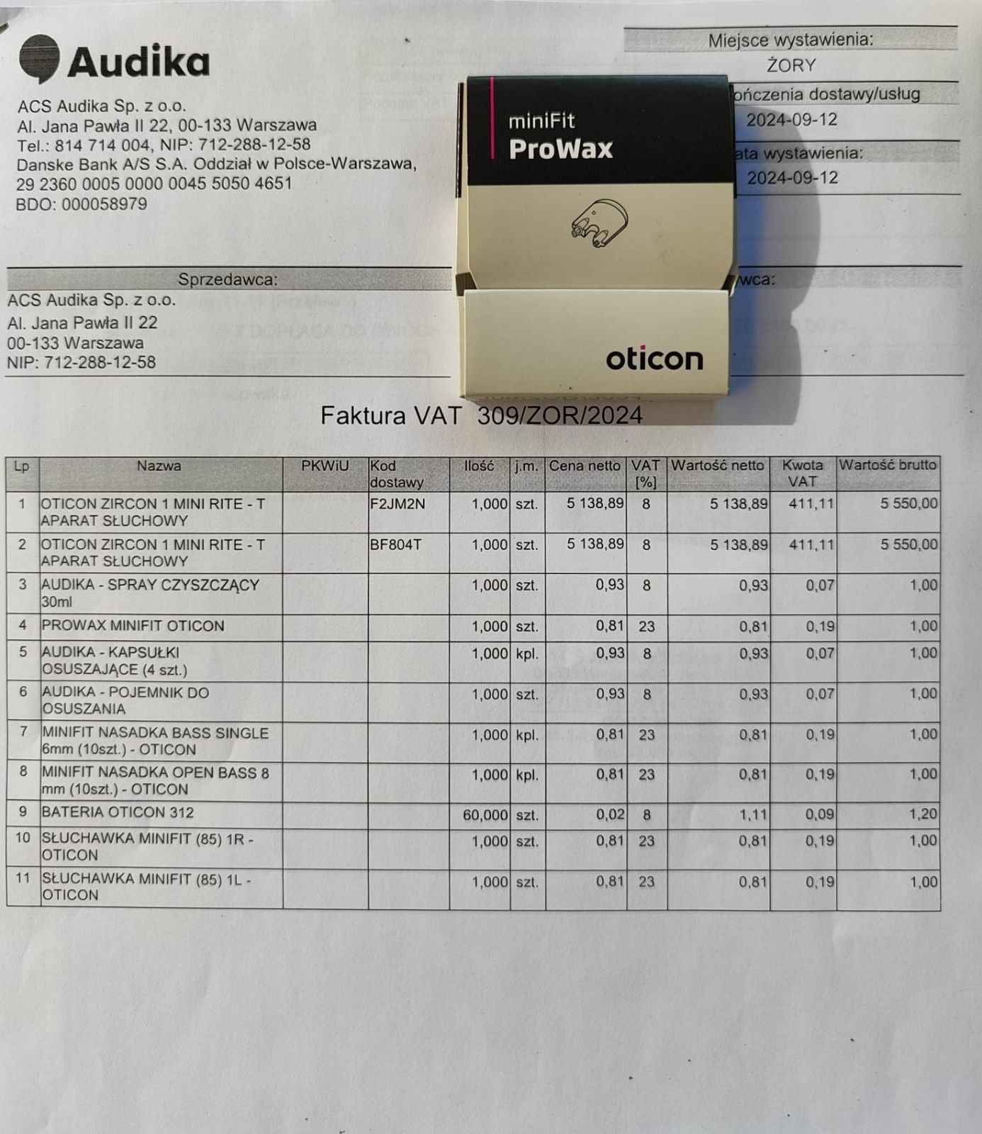 Aparat słuchowy Oticon Zircon 1 mini rite
