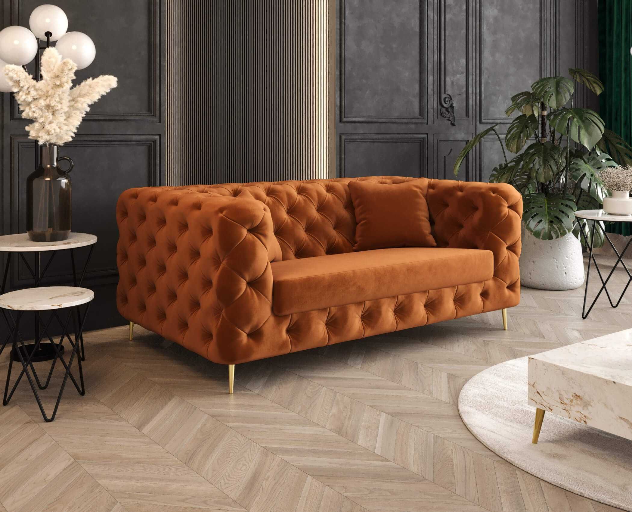 Sofa Kanapa Boston Chesterfield Pikowana Dwuosobowa VeroLux