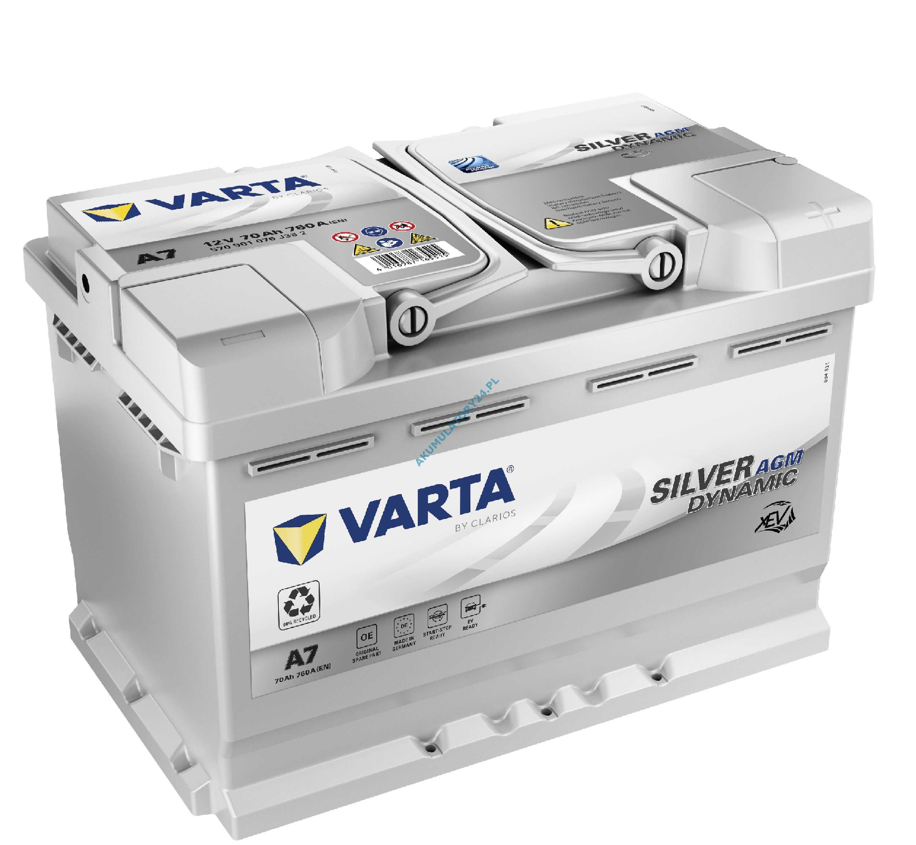 Akumulator VARTA A7 AGM 12V 70Ah 760A Start Stop - Kielce