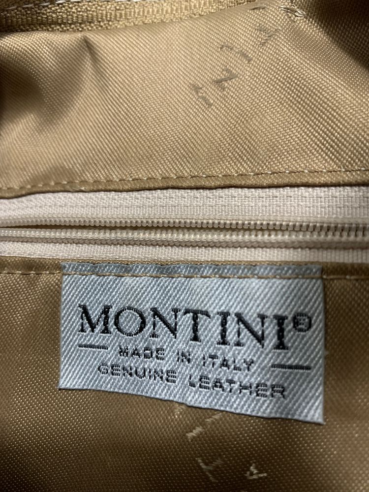 Mala em pele bege Montini